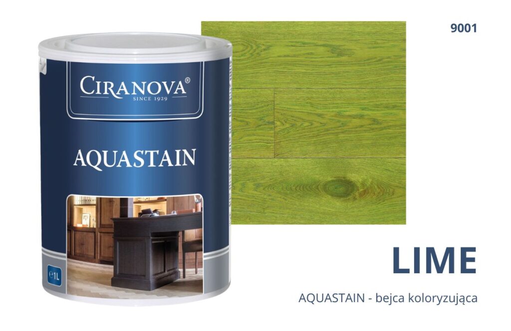 Aquastain CIRANOVA bejca wodna koloryzująca do drewna kolor LIME 9002 ZIELONY Aquastain CIRANOVA bejca wodna koloryzująca do drewna kolor LIME 9002 ZIELONY