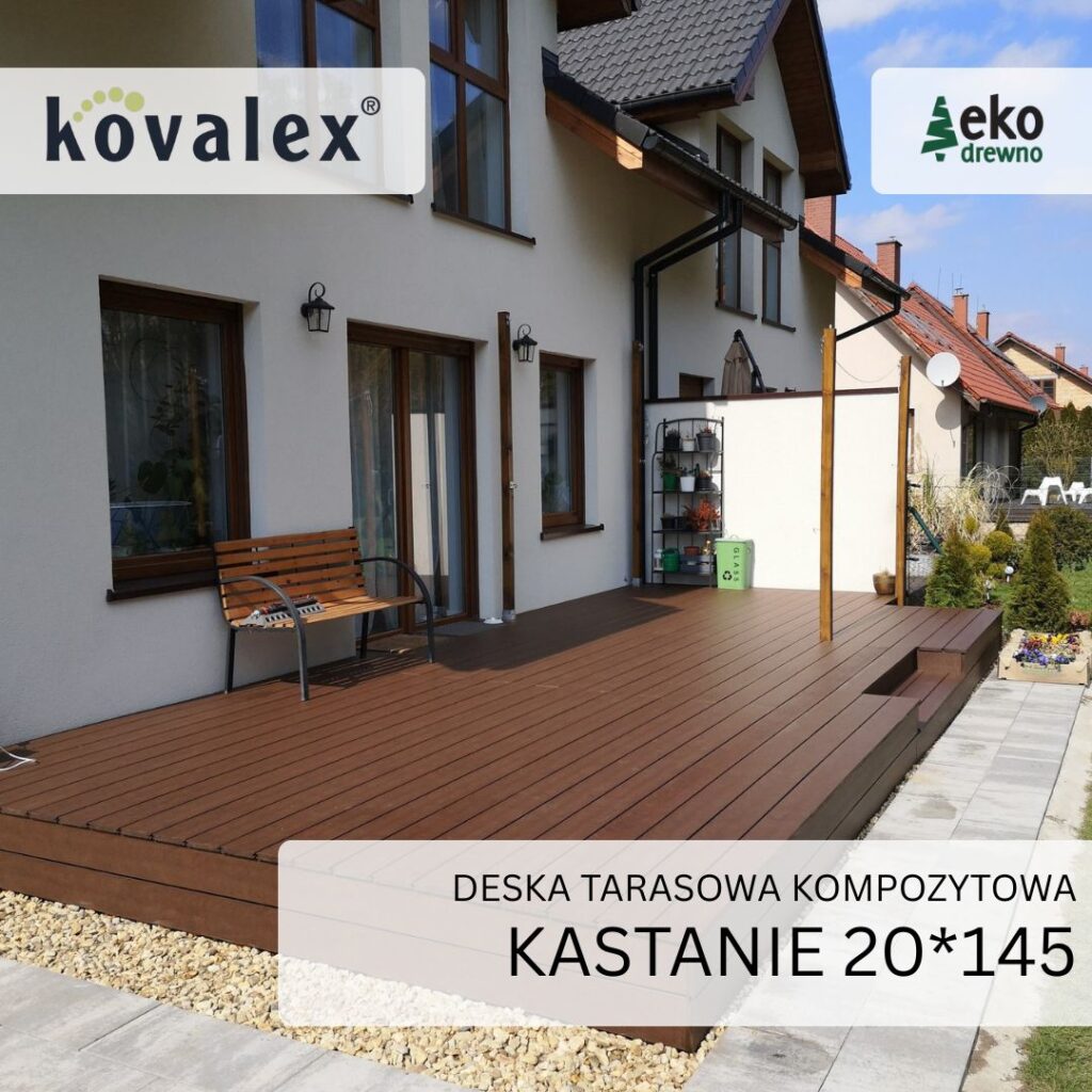 Deska tarasowa kompozytowa KOVALEX 20x145 mm kastanie Deska tarasowa kompozytowa KOVALEX 20x145 mm kastanie