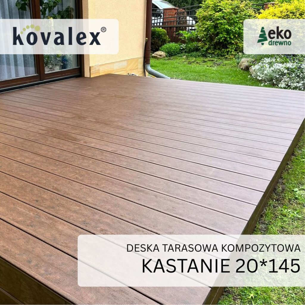Deska tarasowa kompozytowa KOVALEX 20x145 mm kastanie ekodrewno Deska tarasowa kompozytowa KOVALEX 20x145 mm kastanie ekodrewno