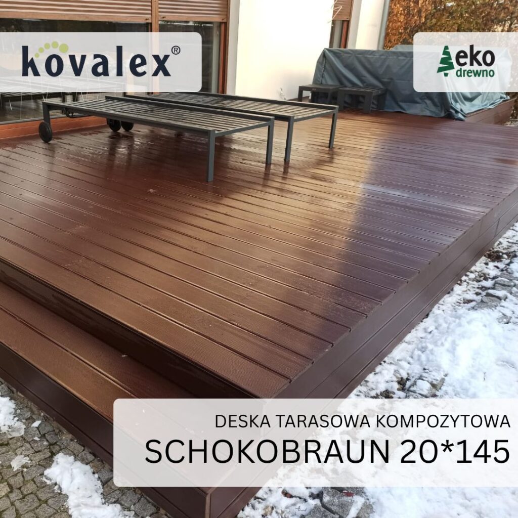 Deska tarasowa kompozytowa KOVALEX 20x145 mm schokobraun Deska tarasowa kompozytowa KOVALEX 20x145 mm schokobraun
