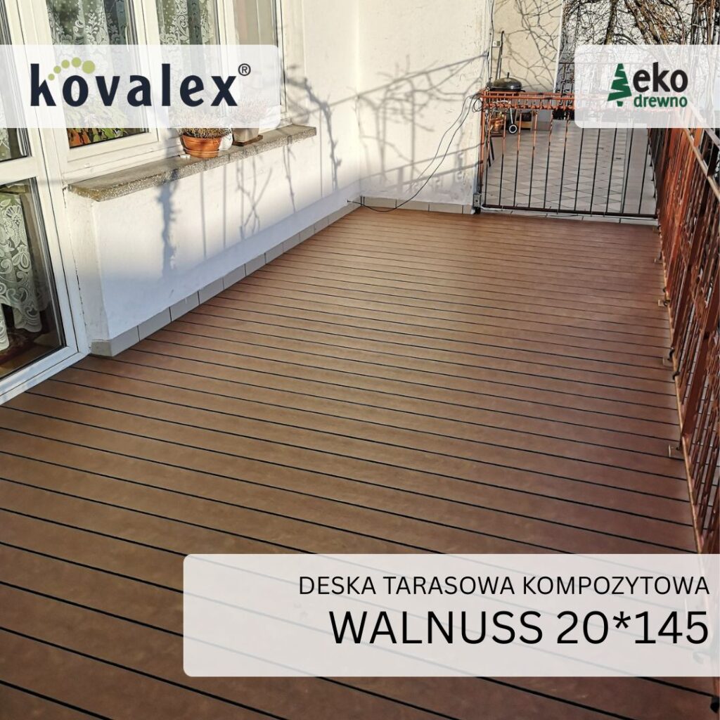Deska tarasowa kompozytowa KOVALEX 20x145 mm walnuss 2 Deska tarasowa kompozytowa KOVALEX 20x145 mm walnuss 2