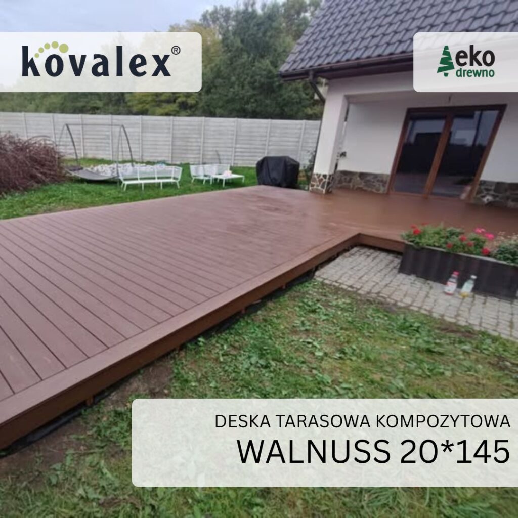 Deska tarasowa kompozytowa KOVALEX 20x145 mm walnuss 3 Deska tarasowa kompozytowa KOVALEX 20x145 mm walnuss 3