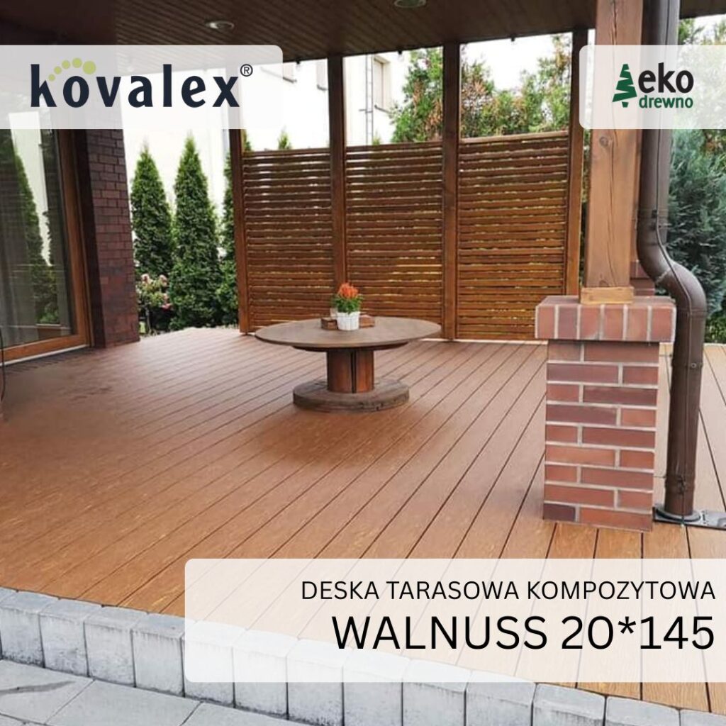 Deska tarasowa kompozytowa KOVALEX 20x145 mm walnuss 4 Deska tarasowa kompozytowa KOVALEX 20x145 mm walnuss 4