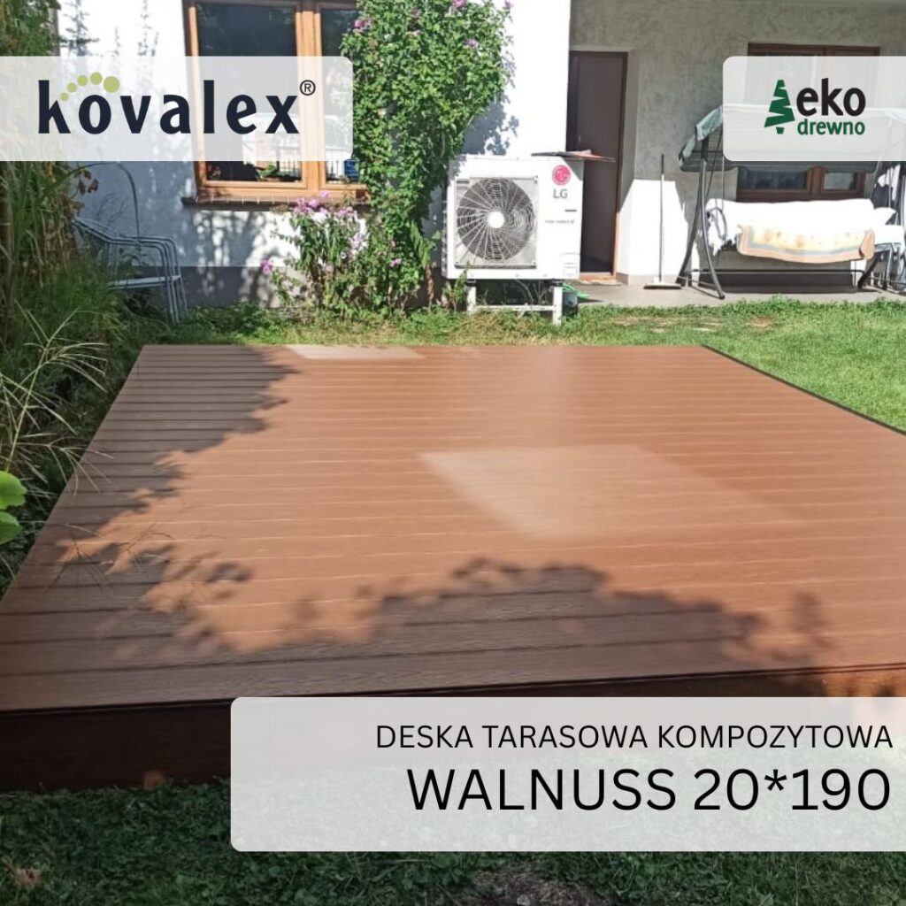Deska tarasowa kompozytowa KOVALEX 20x190 mm walnuss ekodrewno Deska tarasowa kompozytowa KOVALEX 20x190 mm walnuss ekodrewno