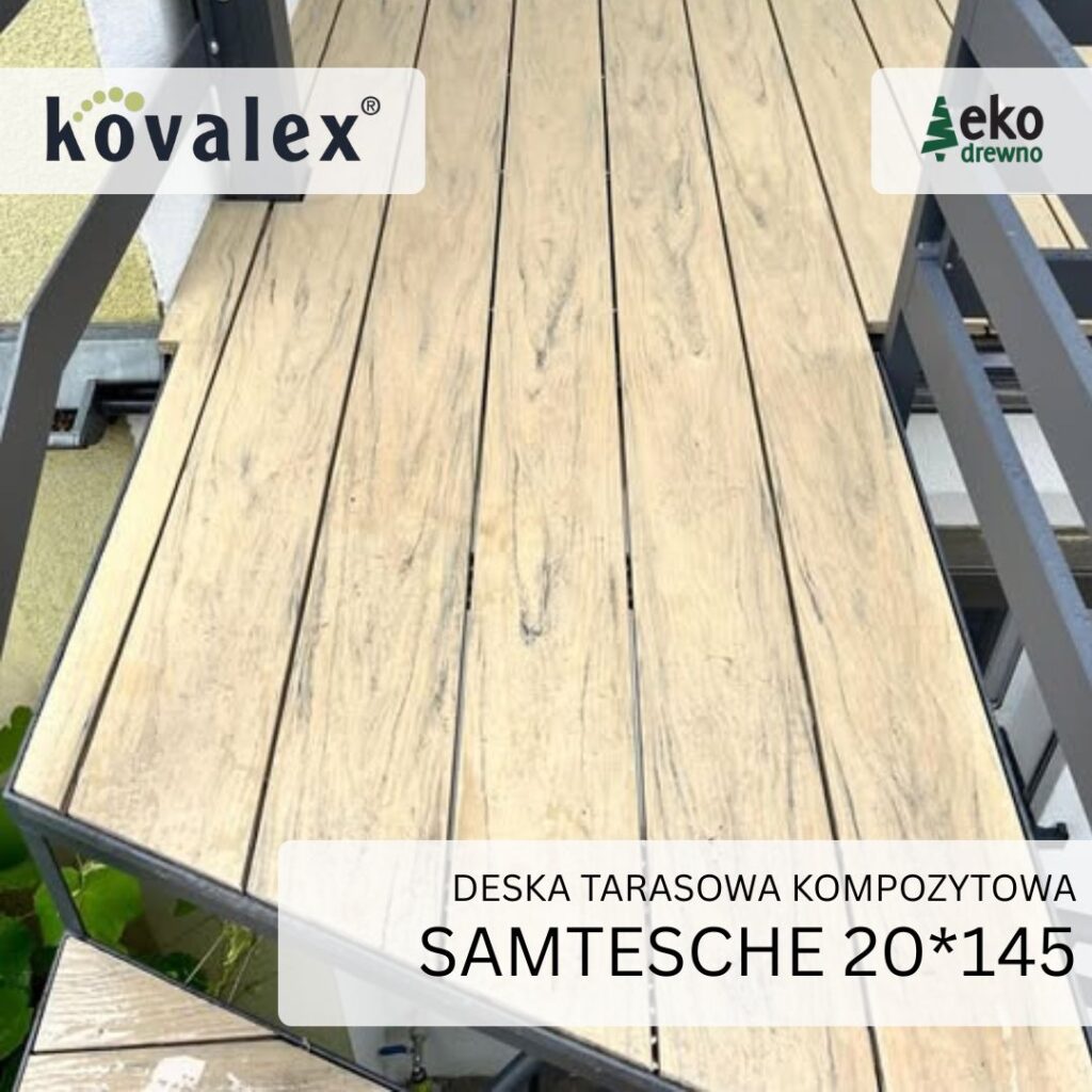 Deska tarasowa kompozytowa KOVALEX samtesche 20x145 mm ekodrewno Deska tarasowa kompozytowa KOVALEX samtesche 20x145 mm ekodrewno