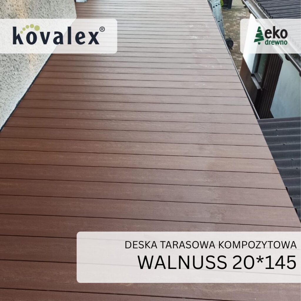 Deska tarasowa kompozytowa KOVALEX walnuss 20x145 mm 5 Deska tarasowa kompozytowa KOVALEX walnuss 20x145 mm 5