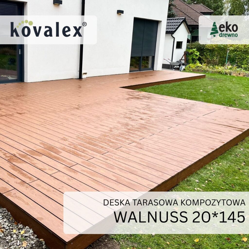 Deska tarasowa kompozytowa KOVALEX walnuss 20x145 mm 7 Deska tarasowa kompozytowa KOVALEX walnuss 20x145 mm 7
