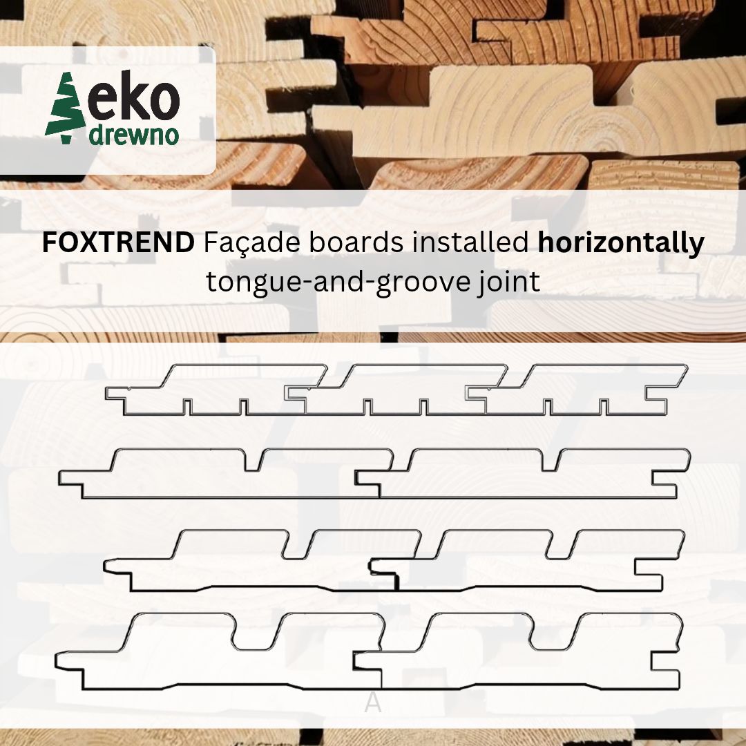 Deski elewacyjne do montażu poziomego - FOXTREND Grupa A - deski pióro wpust Rhombo Rhombo DUO. EKODREWNO Wrocław