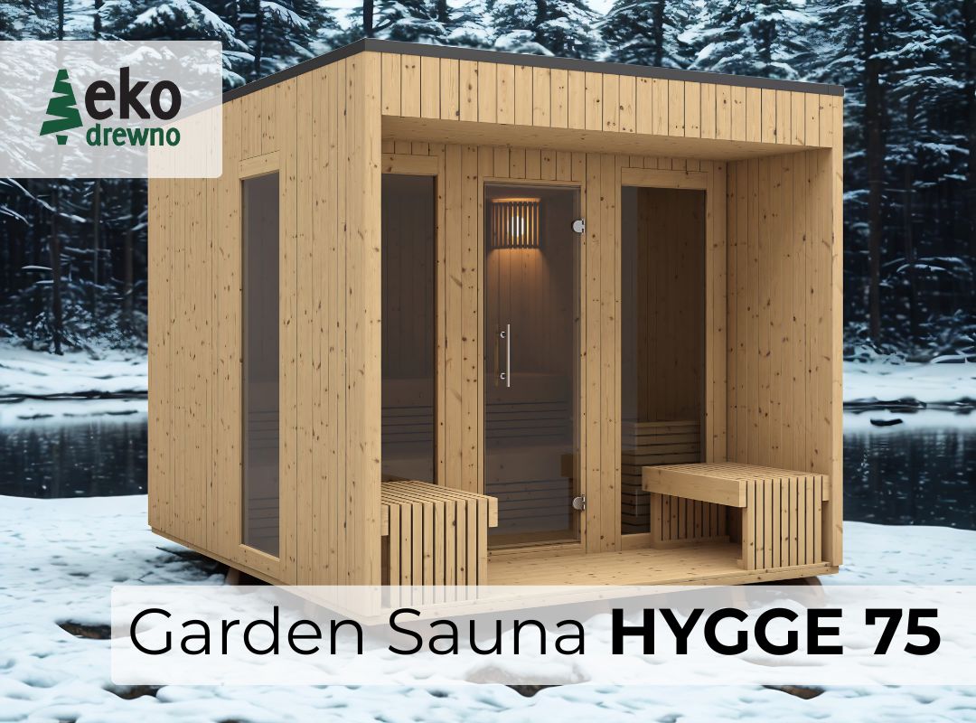 Gotowa prefabrykowana drewniana sauna ogrodowa domek saunowy Garden Sauna Hygge 75. EKODREWNO Wrocław Gotowa prefabrykowana drewniana sauna ogrodowa domek saunowy Garden Sauna Hygge 75. EKODREWNO Wrocław