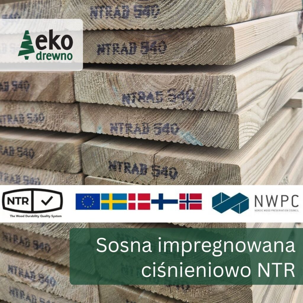 Szwedzka deska tarasowa sosna impregnowana ciśnieniowo NTR EKODREWNO Szwedzka deska tarasowa sosna impregnowana ciśnieniowo NTR EKODREWNO