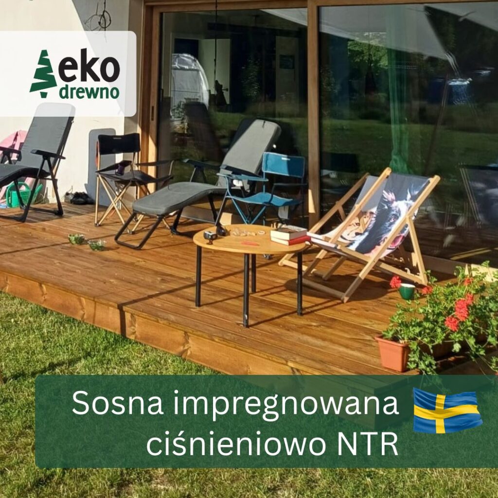 Szwedzka deska tarasowa sosna impregnowana ciśnieniowo NTR EKODREWNO Szwedzka deska tarasowa sosna impregnowana ciśnieniowo NTR EKODREWNO