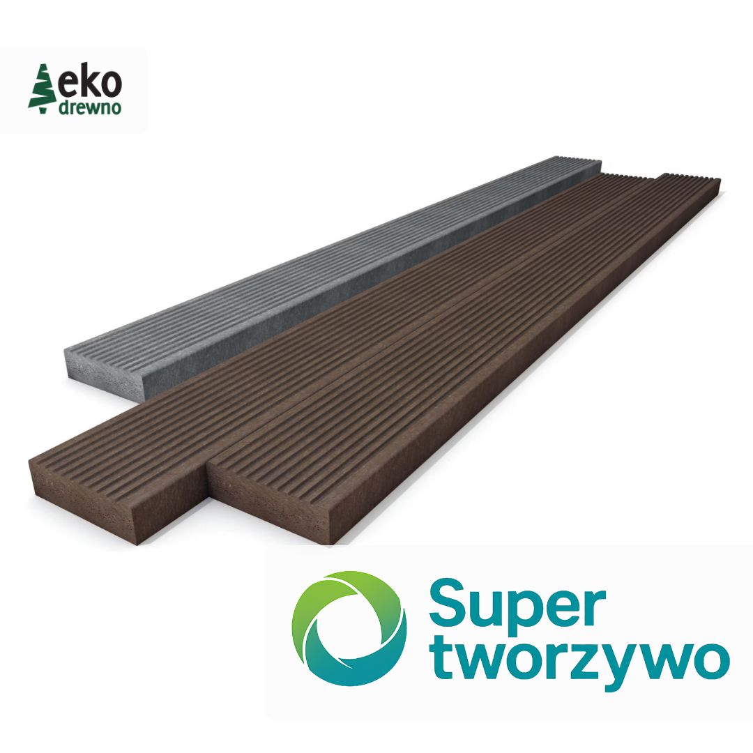 Tworzywo kompozyt z recyklingu SuperTworzywo Hahn Kunststoffe Hanit Hanimat Super Tworzywo EKODREWNO. Deska pomostowa z tworzywa