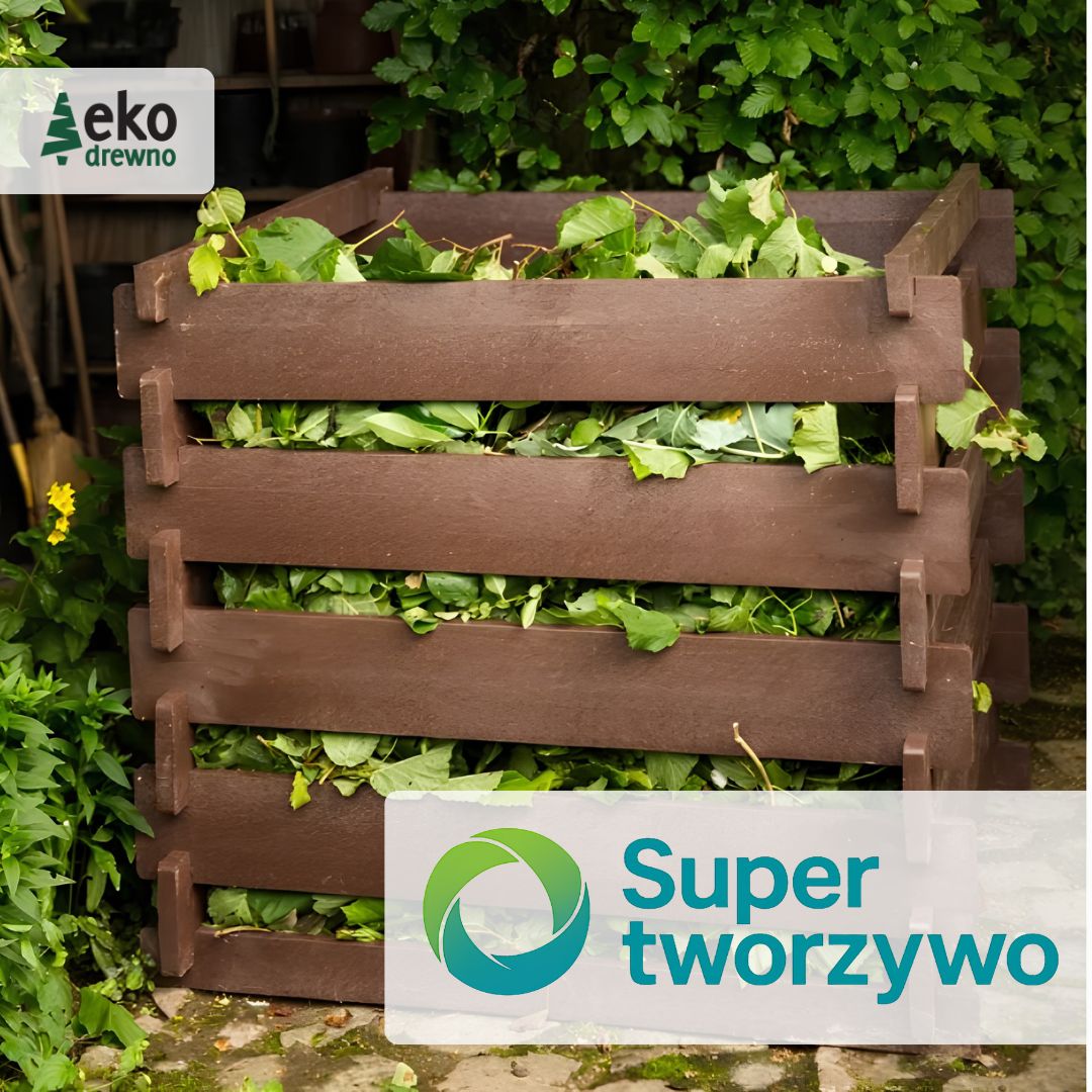 Tworzywo kompozyt z recyklingu SuperTworzywo Hahn Kunststoffe Hanit Hanimat Super Tworzywo EKODREWNO. Kompostownik modułowy