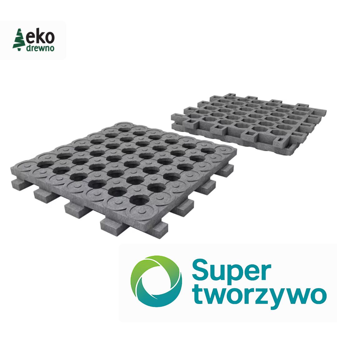 Tworzywo kompozyt z recyklingu SuperTworzywo Hahn Kunststoffe Hanit Hanimat Super Tworzywo EKODREWNO. Płyta nawierzchniowa z tworzywa