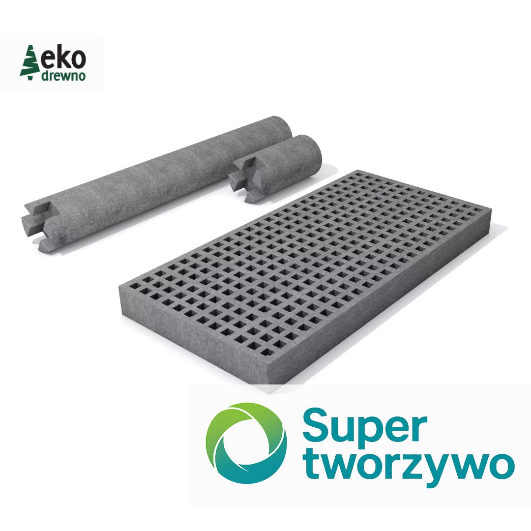 Tworzywo kompozyt z recyklingu SuperTworzywo Hahn Kunststoffe Hanit Hanimat Super Tworzywo EKODREWNO. Pomostowy moduł kratowy