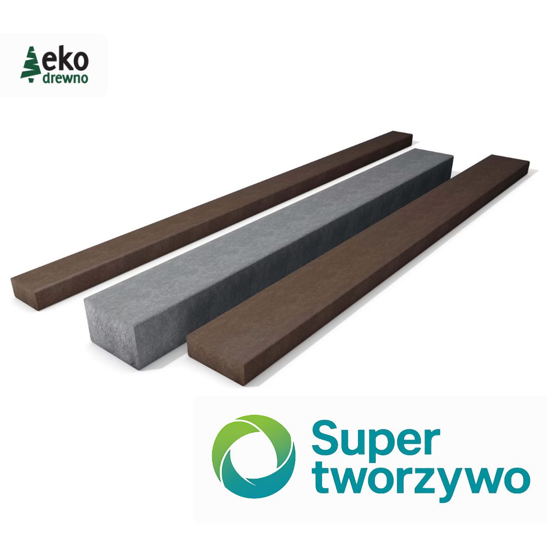 Tworzywo kompozyt z recyklingu SuperTworzywo Hahn Kunststoffe Hanit Hanimat Super Tworzywo EKODREWNO. Profil konstrukcyjny z tworzywa sztucznego