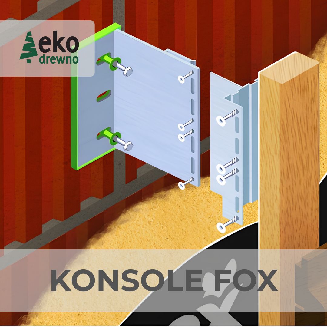 Wsporniki konsole aluminiowe pod deskę fasadową montaż elewacji drewnianej podkonstrukcja wentylowana FOX SYSTEM. EKODREWNO Wsporniki konsole aluminiowe pod deskę fasadową montaż elewacji drewnianej podkonstrukcja wentylowana FOX SYSTEM. EKODREWNO