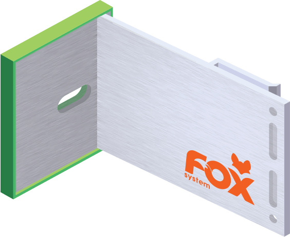 fox system Konsola główna z podkładką izolacyjną, mała, do deski w układzie poziomym