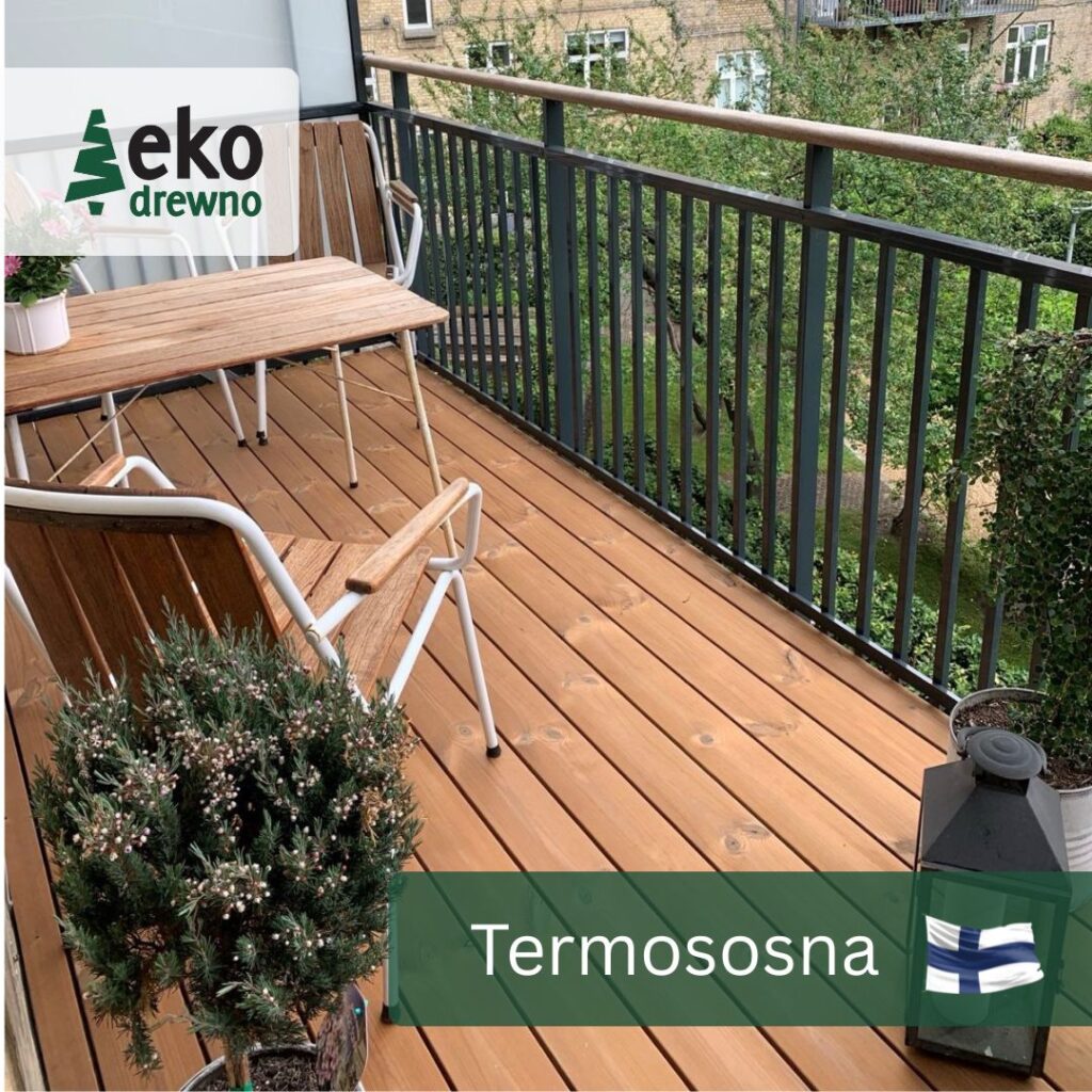 Termososna fińska EKODREWNO deska tarasowa z termososny